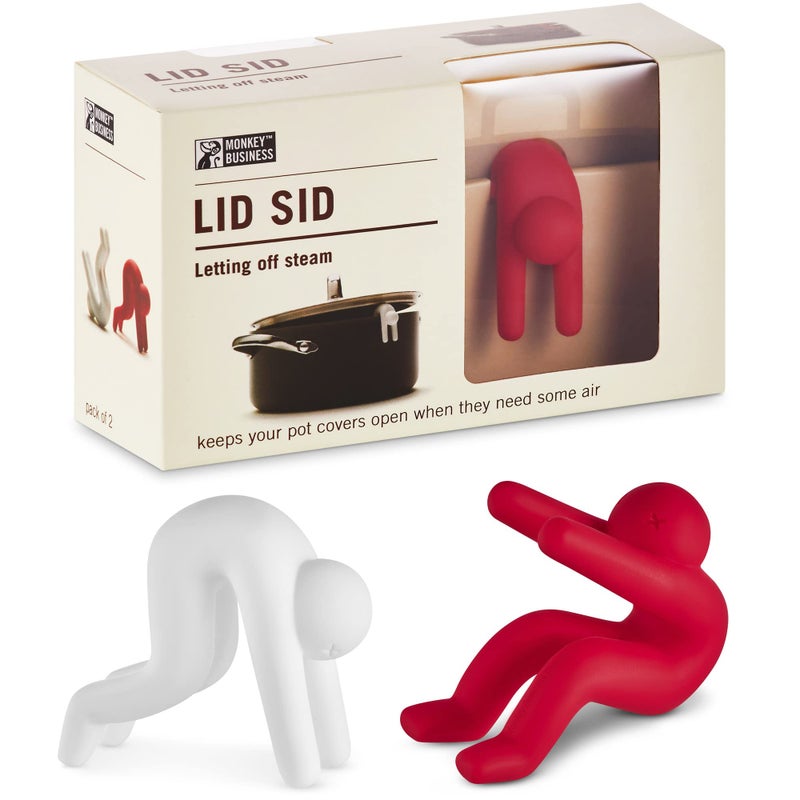 Monkey Business Lid Sid: Pot Lid Lifter | Pot Lid Holder that Keeps Pot from Boiling over | Helpful Kitchen Gadget to Reduce Soups and Stews | Cool Kitchen Gadgets & Cute Kitchen Accessories | by Monkey Business - Image 1